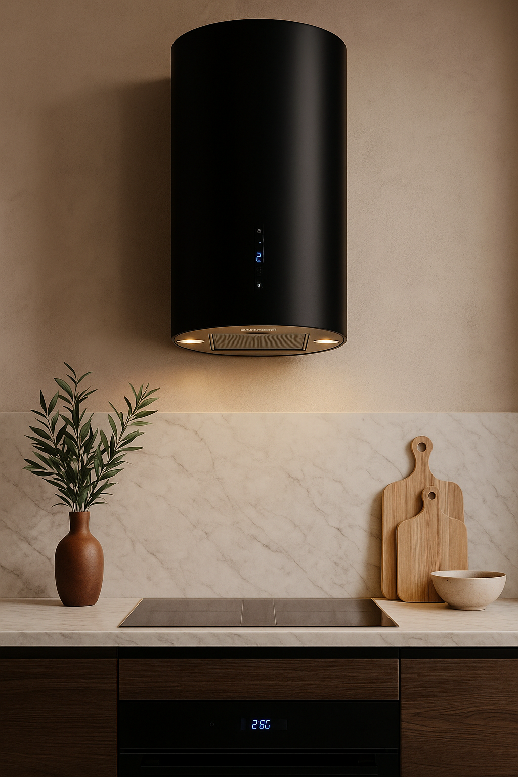 Витяжка циліндрична Gunter&Hauer MARGARETTE WALL BL з LED підсвіткою Чорний - фото 3