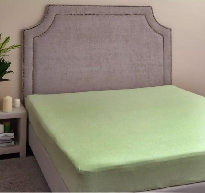 Простирадло махрове з 2 наволочками євро 200х230 см Салатовий (2226779714)