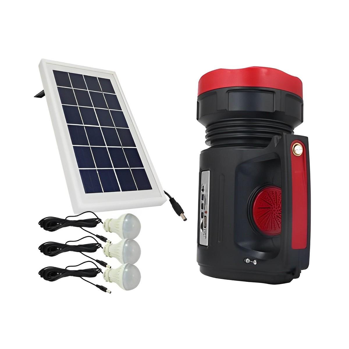 Система автономного освещения Everton RT-906 3в1 переносной фонарь с power bank и солнечной панелью (dz5679)