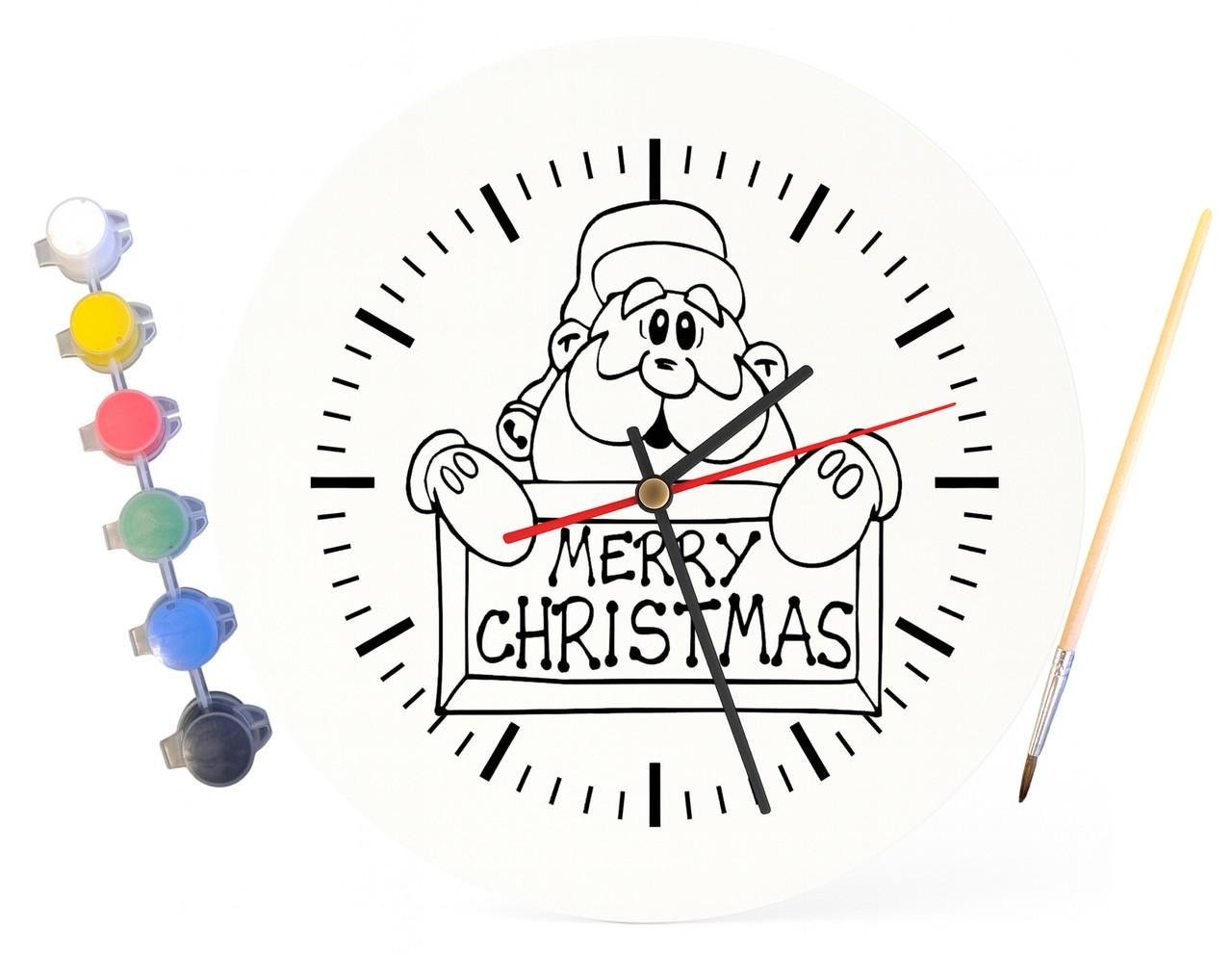 Детский набор для творчества часы раскраска С Рождеством 30 см (Г0068) - фото 4 Детский набор для творчества часы раскраска С Рождеством 30 см (Г0068) - фото 4