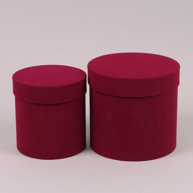 Комплект коробок для цветов Flora велюр 2 шт. Бордовый (39902) - фото 1 Комплект коробок для цветов Flora велюр 2 шт. Бордовый (39902) - фото 1