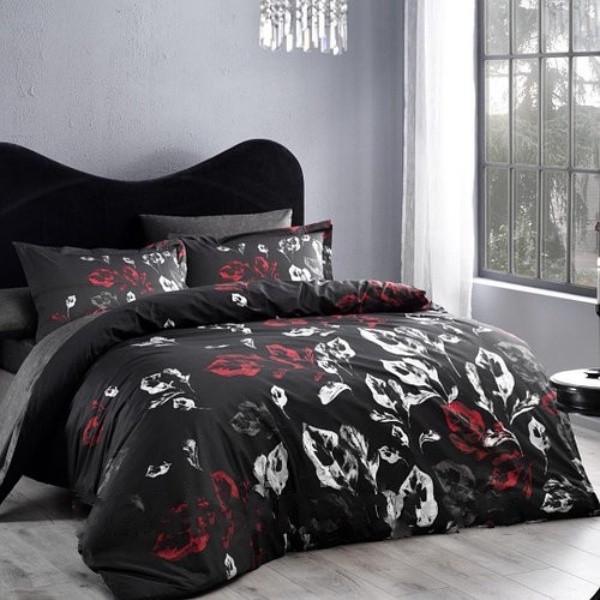 Постельное белье TAC Delux Tallin siyah v4 семейный Черный (svt-2000022297318)