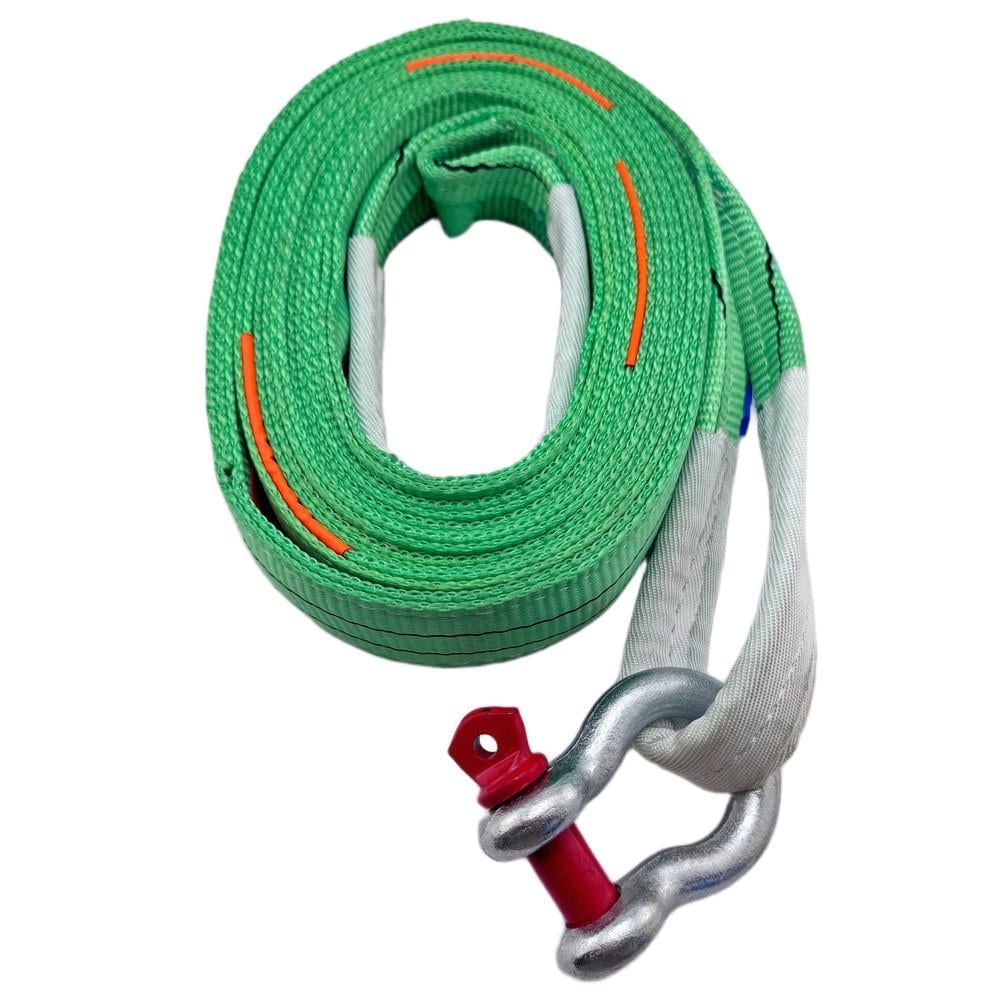 Буксировочный ремень LIFTEC петля-скоба 10/15 т 7000 мм Зеленый (4151007)