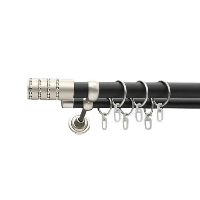 Карниз металевий Orvit Барамелла двохрядний 25/19 мм 160 см Чорний/Сатин (009-1110)