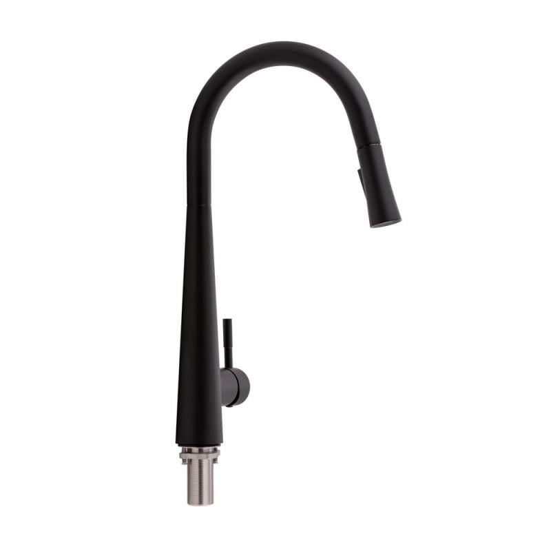 Змішувач для кухні Qtap Evicka QTEVI9135103UB з висувним виливом Black Matt (36713096)