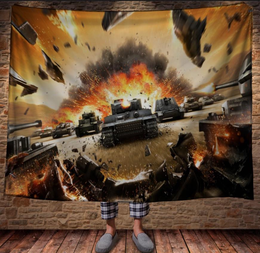 Плед с 3D принтом Танки Атака 150x200 см (epi_0157)