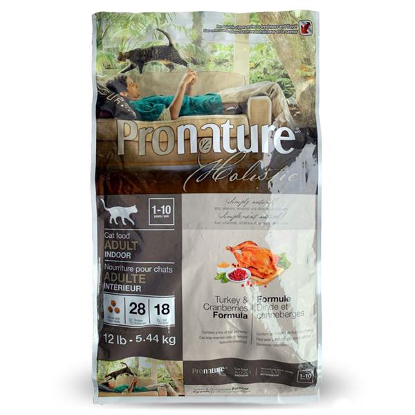 Корм сухой холистик с индейкой и клюквой для котов Pronature Holistic Turkey&Cranberries 5,44 кг (ПРХКВИК5_44)