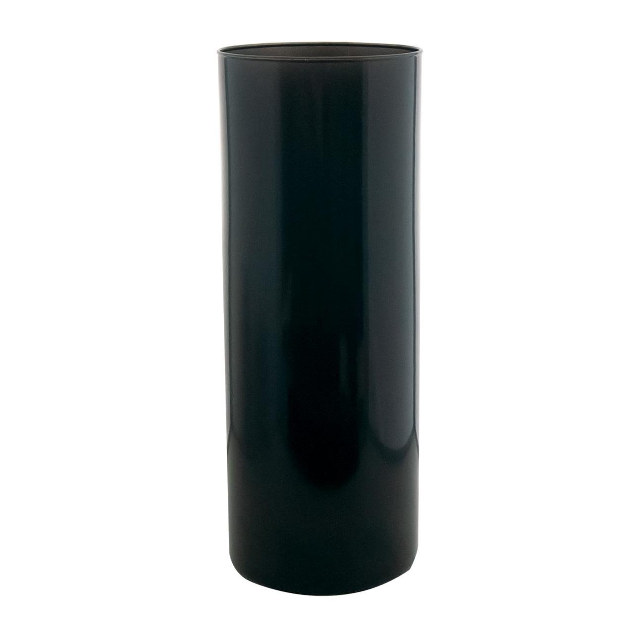Ваза стеклянная VB Цилиндр H 31 см D 12 см Черный глянцевый (24025 bl)