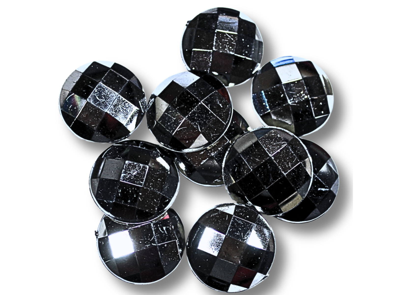 Камни на клеевой основе Круг 10 шт. 25 мм Зеркальный