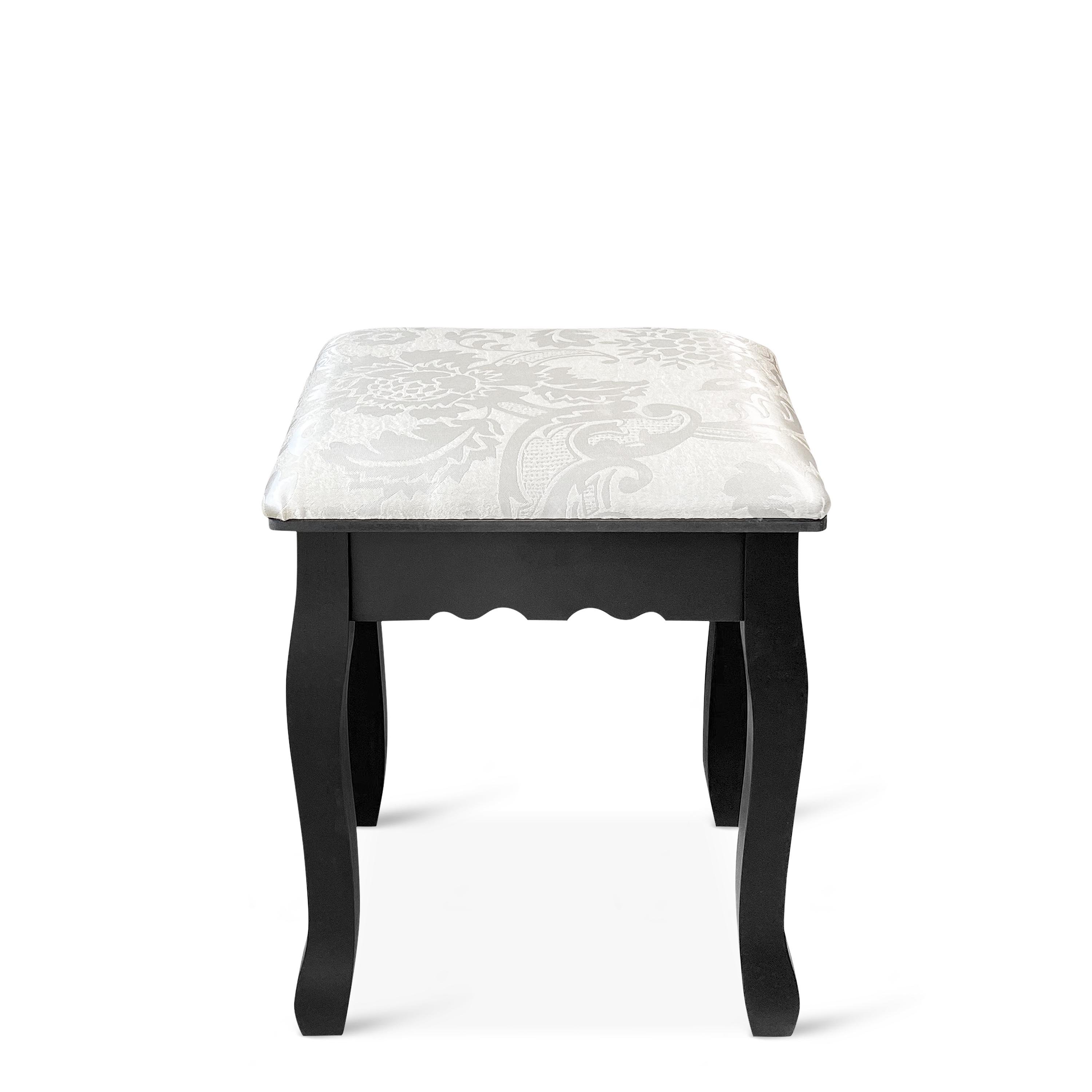 Туалетный столик с зеркалом Homart Denver с подсветкой и табуретом Черный (9360) - фото 5 Туалетный столик с зеркалом Homart Denver с подсветкой и табуретом Черный (9360) - фото 5