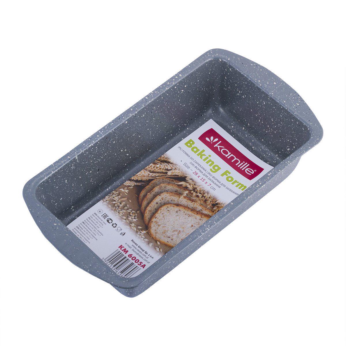 Форма для запекания Kamille 28х15х7 см из углеродистой стали Серый KM-6005A