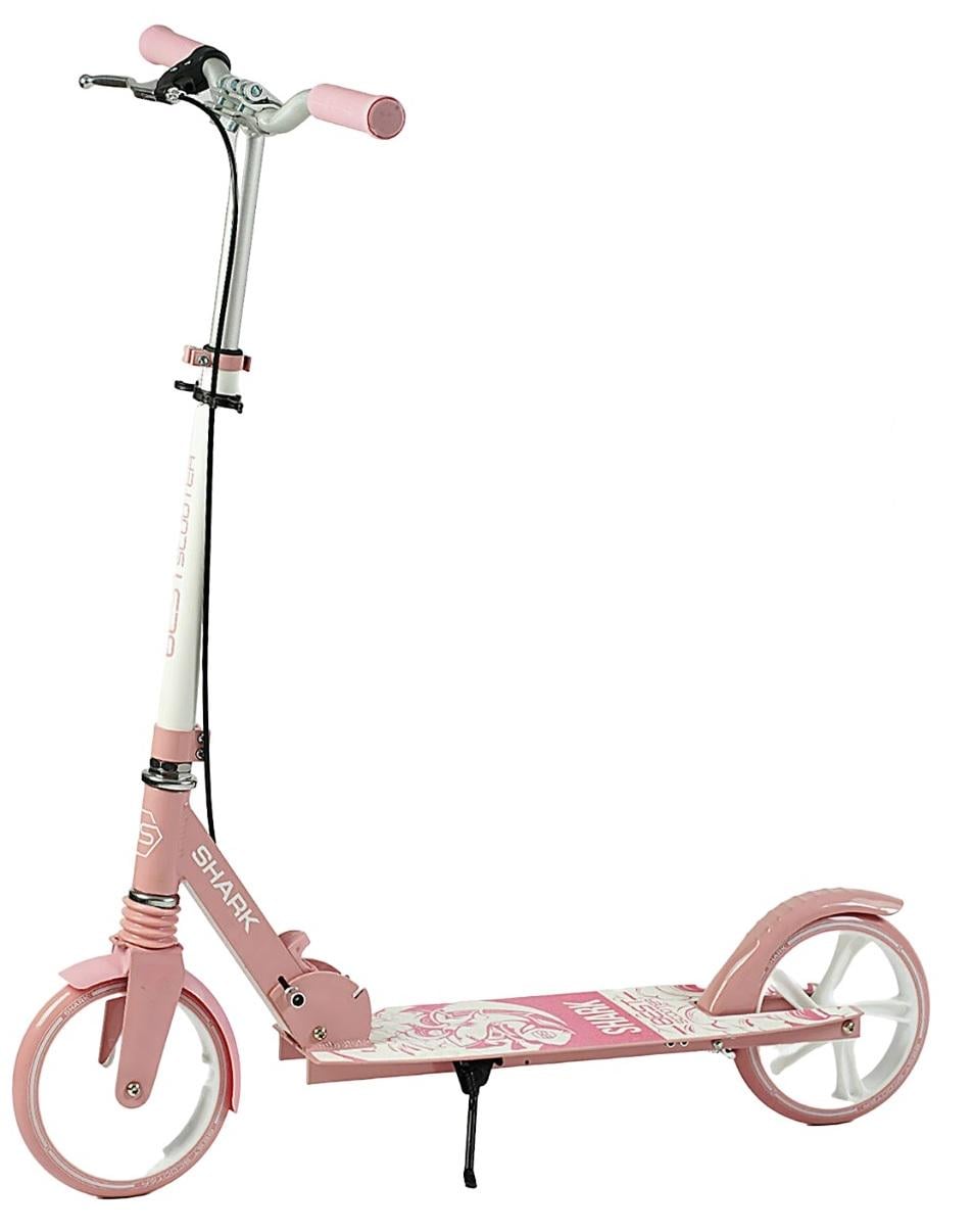 Самокат двухколесный Best Scooter колеса PU/1 амортизатор с ручным тормозом/зажим руля Pink (147564)