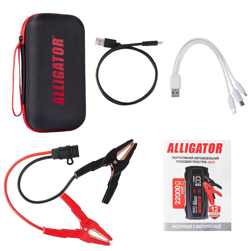 Пусковое устройство Alligator Jump Starter 1000A/2000A 22000 mAh (JS845) - фото 4