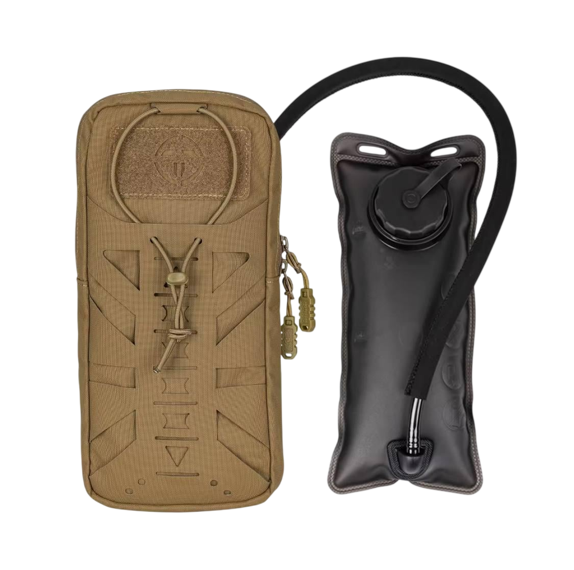 Гидратор тактический TOPTACPRO 1 литр с подсумком Cordura 500D Койот