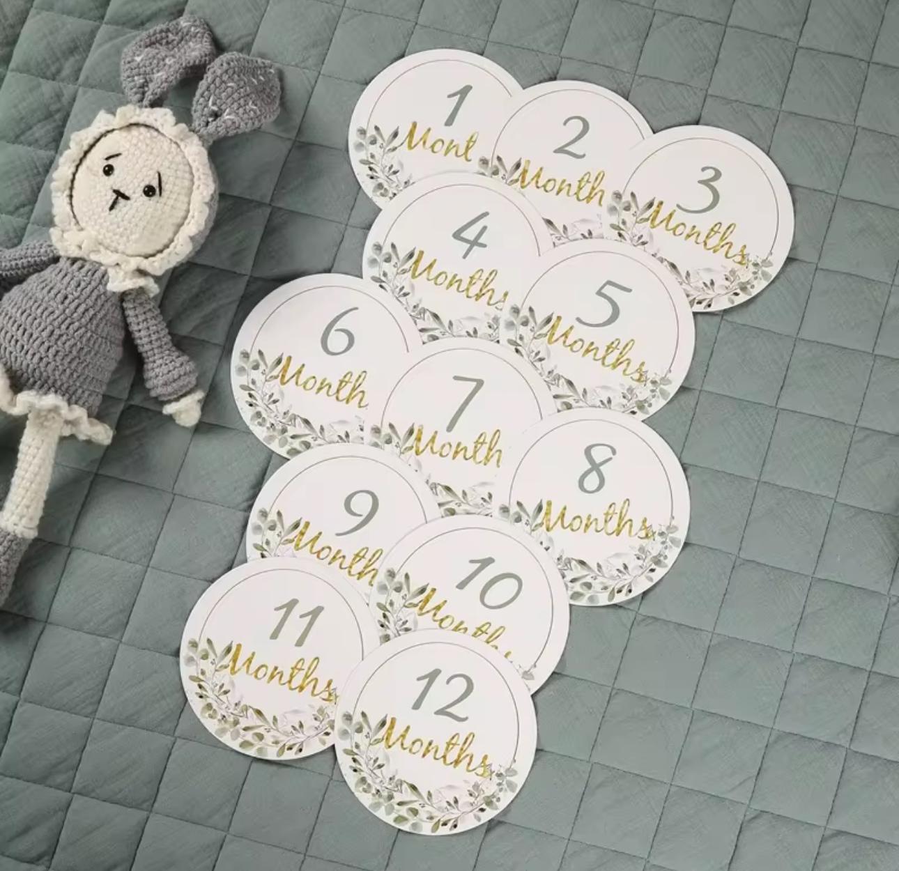 Карточки для фотосессии новорожденных по месяцам 10 см 12 шт 0+ - фото 3