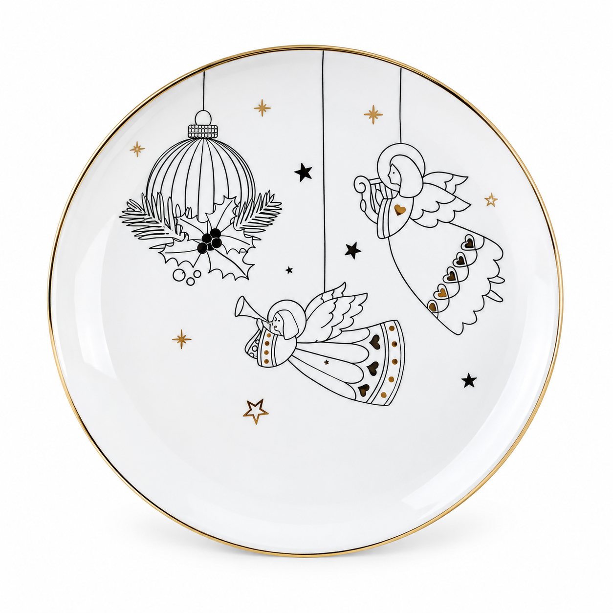 Тарелка ARDESTO Christmas New Year's фарфор 19 см (AR3108)