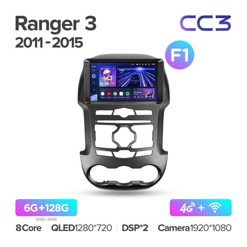 Автомагнитола штатная Teyes CC3 для Ford Ranger 3 2011-2015 Android CC3 6+128G Wi-Fi+4G вариант F1 (1598980186) - фото 2