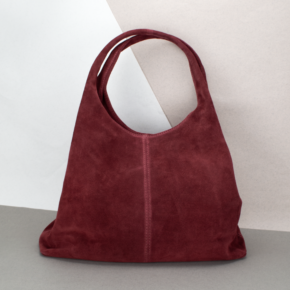 Сумка-шопер жіноча замшева Virginia Conti 03790 Винний (2430432008)