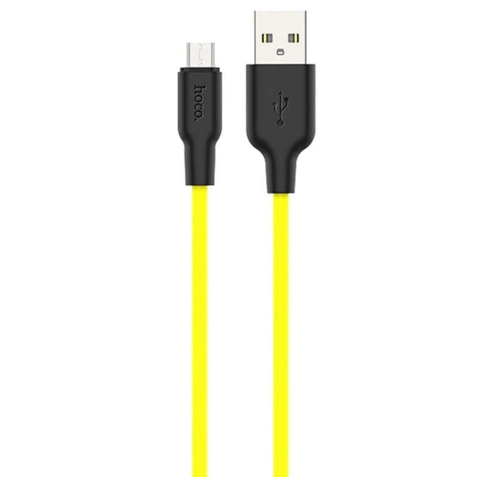 Кабель USB Hoco X21 Silicone Micro 1 м Black/Yellow (2316378037) - фото 3 Кабель USB Hoco X21 Silicone Micro 1 м Black/Yellow (2316378037) - фото 3