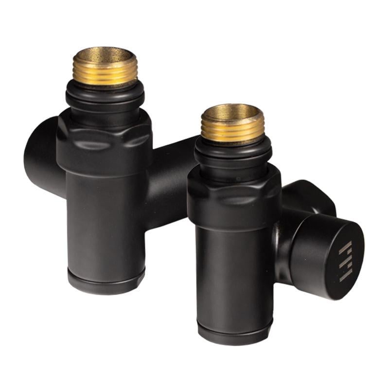 Комплект кранов дизайнерских под ТЭН Ideale 1/2x1/2" Черный (22597) Комплект кранов дизайнерских под ТЭН Ideale 1/2x1/2" Черный (22597)