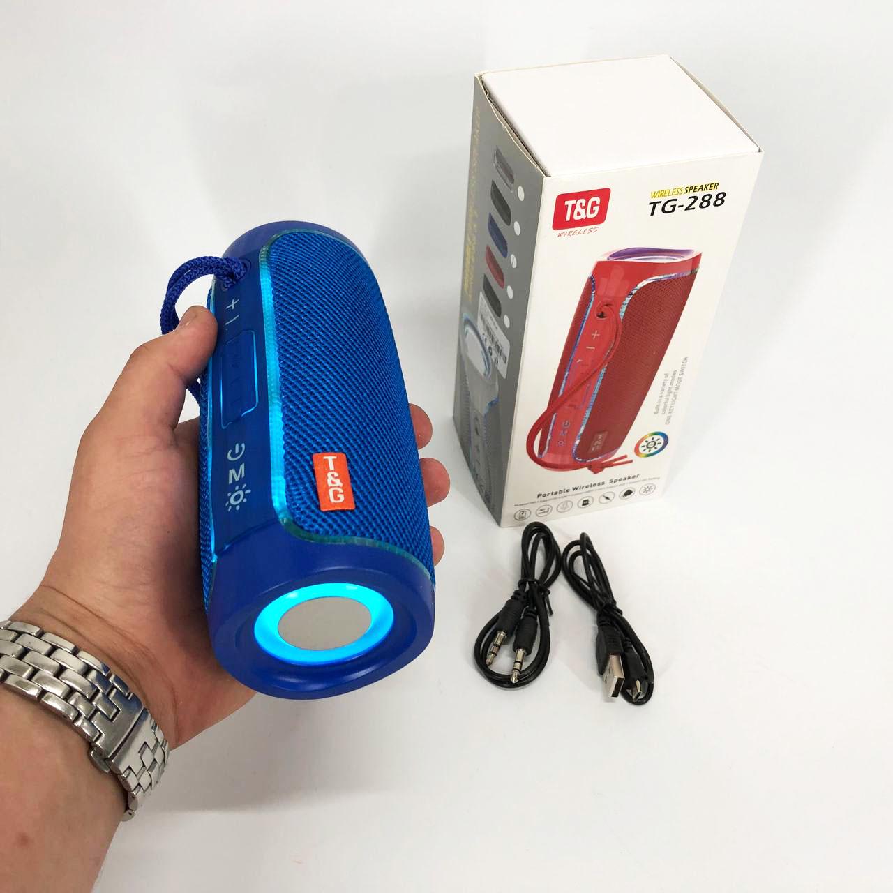 Портативна колонка Bluetooth з LED підсвічуванням Синій (TG288) - фото 5 Портативна колонка Bluetooth з LED підсвічуванням Синій (TG288) - фото 5