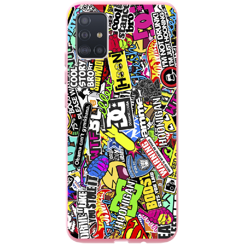 Чохол Boxface Samsung A515 Galaxy A51 Multicolored Inscriptions Рожевий силікон (38808-up880-41817)