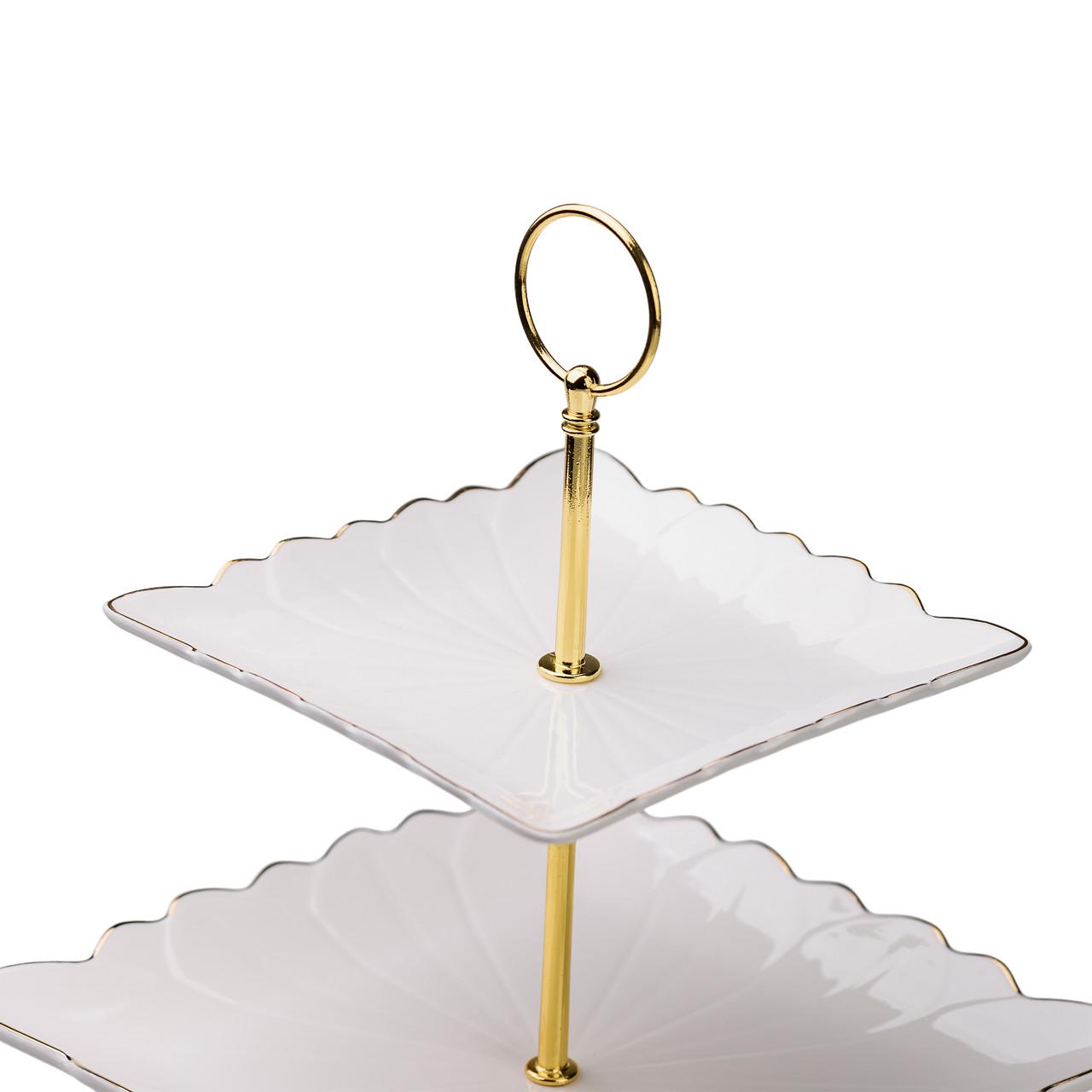 Етажерка Classic керамічна для фруктів та десертів квадратна (HP-7-730) - фото 5 Етажерка Classic керамічна для фруктів та десертів квадратна (HP-7-730) - фото 5