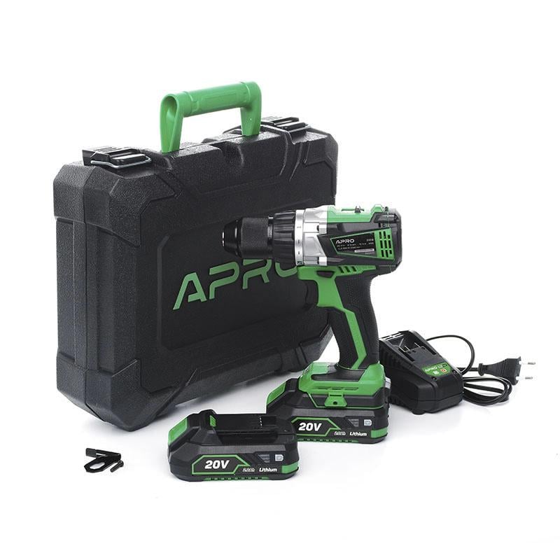 Дрель-шуруповерт бесщеточный Apro 20В 2А 20DB 2 АКБ ЗУ кейс Дрель-шуруповерт бесщеточный Apro 20В 2А 20DB 2 АКБ ЗУ кейс