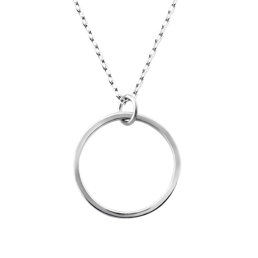 Колье серебряное Круг на утонченной цепочке