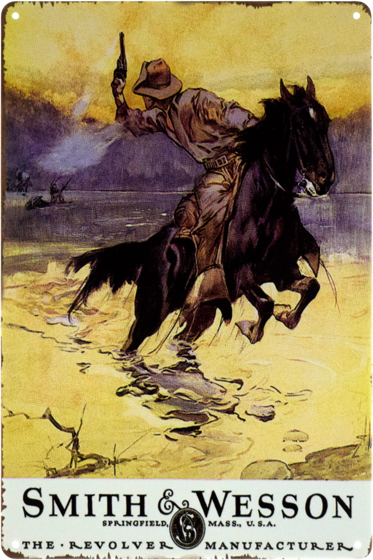 Металлическая табличка Smith & Wesson The Revolter Manufacturer 20x30 см