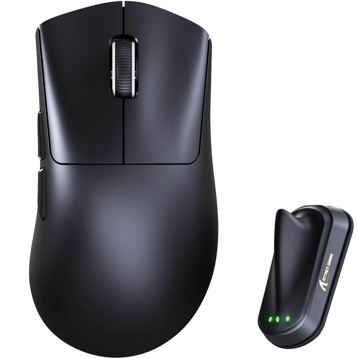 Компьютерная мышка беспроводная attack shark V8 42000 DPI PAW3950MAX Nordic 54L15 8K Black (33968507)