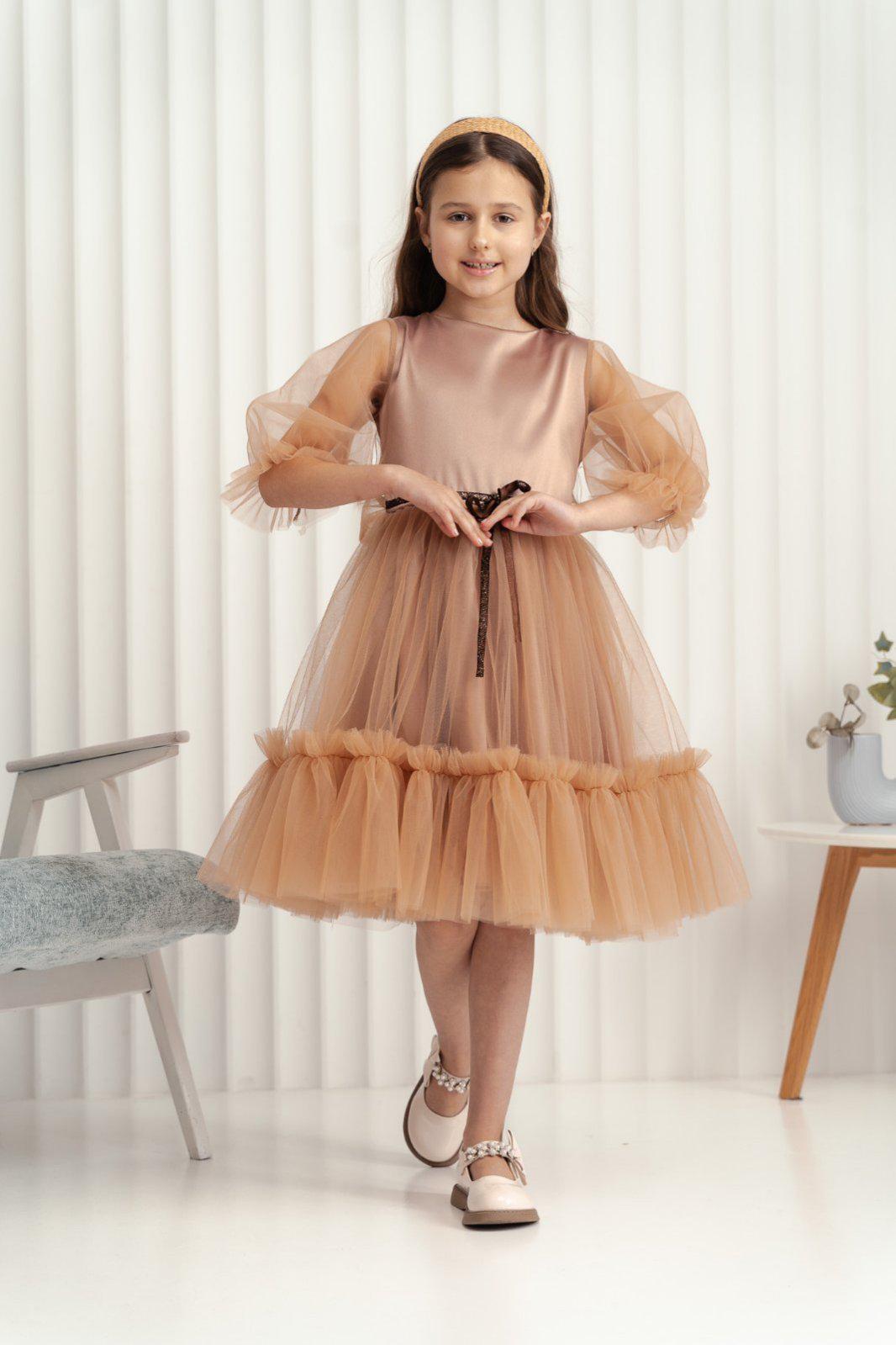 Платье праздничное для девочки 122 см Капучино