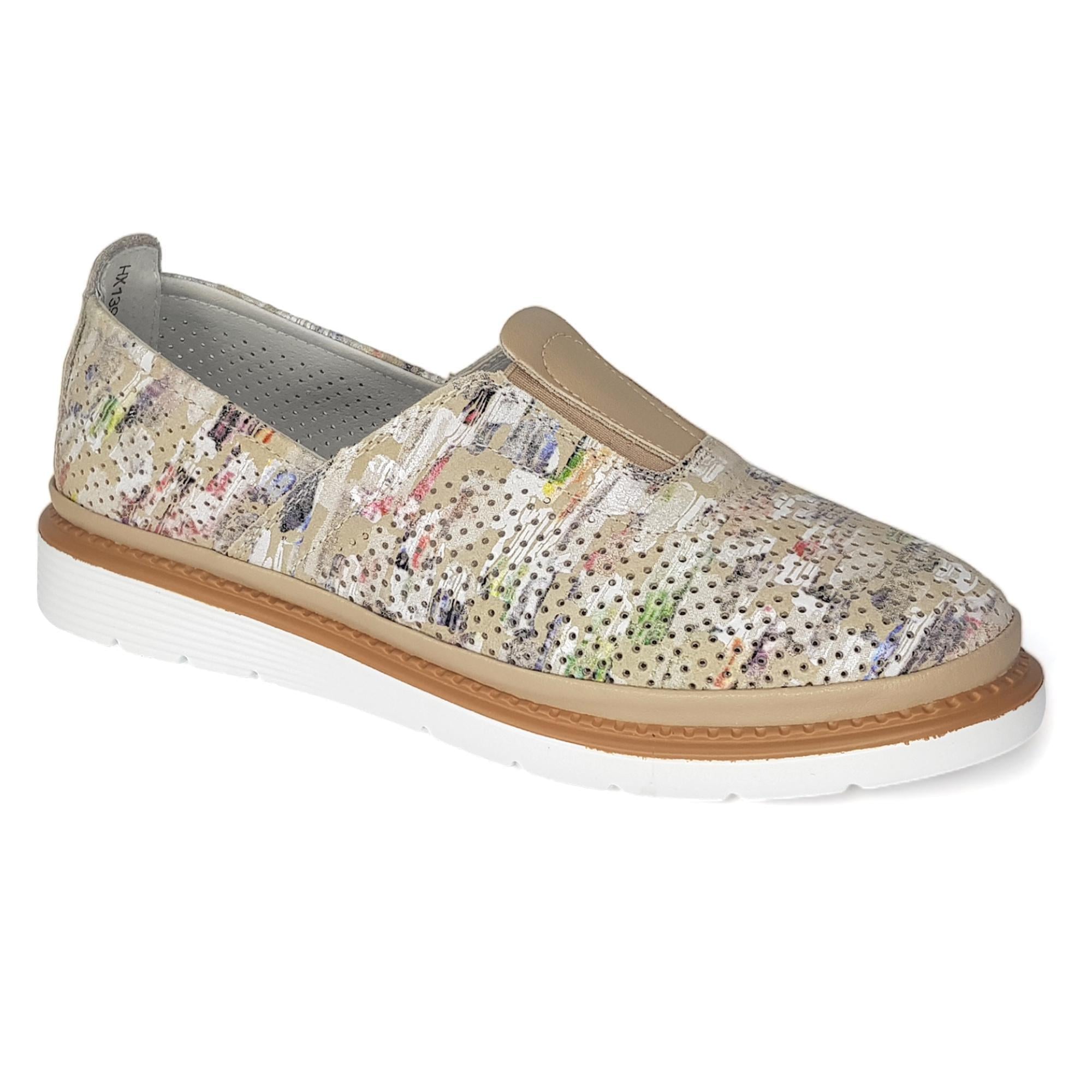 Слипоны женские весенние Wollen р. 37 Бежево-разноцветный (089354-37)