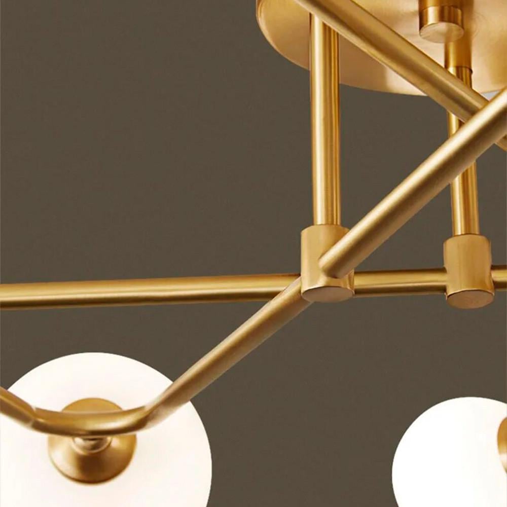 Люстра стельова з вигнутими ріжками на 9 ламп Латунь (YQ 317/9 AB) - фото 4