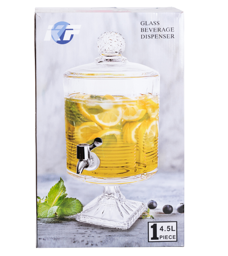 Лимонадница стеклянная Glass на на квадратной ножке 4,5 л Прозрачный - фото 8 Лимонадница стеклянная Glass на на квадратной ножке 4,5 л Прозрачный - фото 8