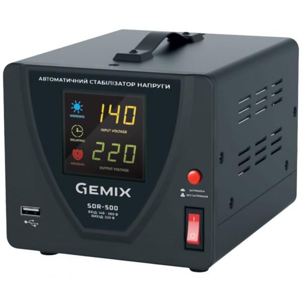 Стабілізатор напруги Gemix SDR500.350W релейний однофазний 500 ВА (575863) - фото 1