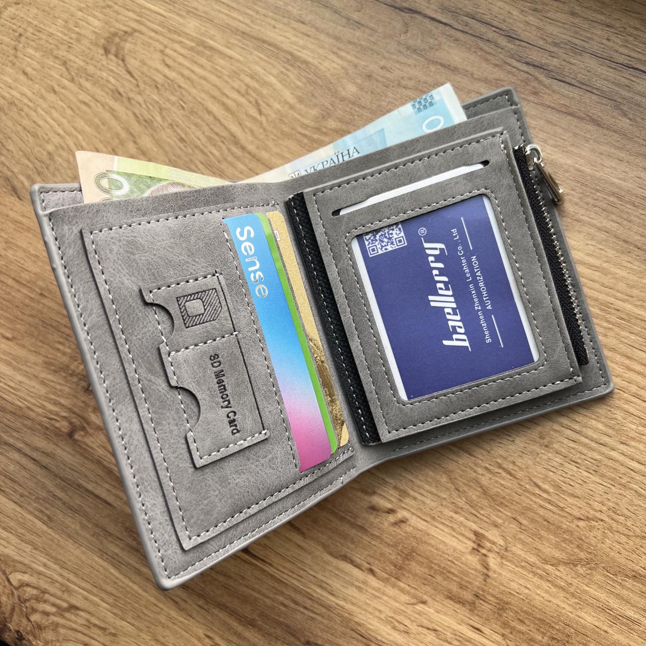 Кошелек вертикальный с монетницей Baellerry Серый (w022-4) - фото 4 Кошелек вертикальный с монетницей Baellerry Серый (w022-4) - фото 4