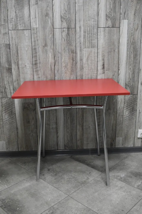 Стіл обідній для кухні 60х80х75 см Червоний/Хром (2496475342)