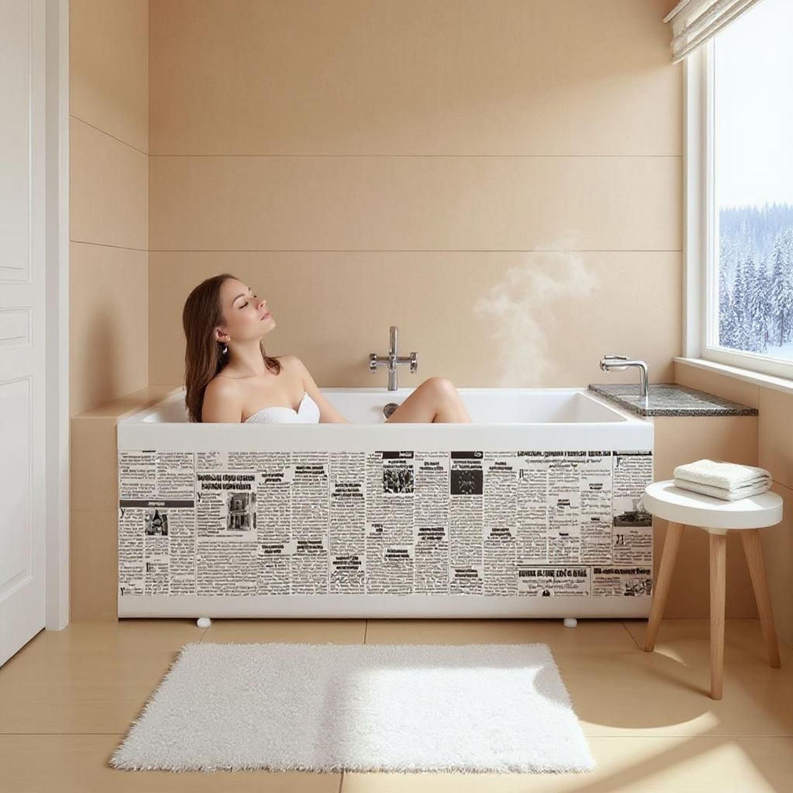 Панель под ванну Газетный шик 160 см (2434) - фото 5
