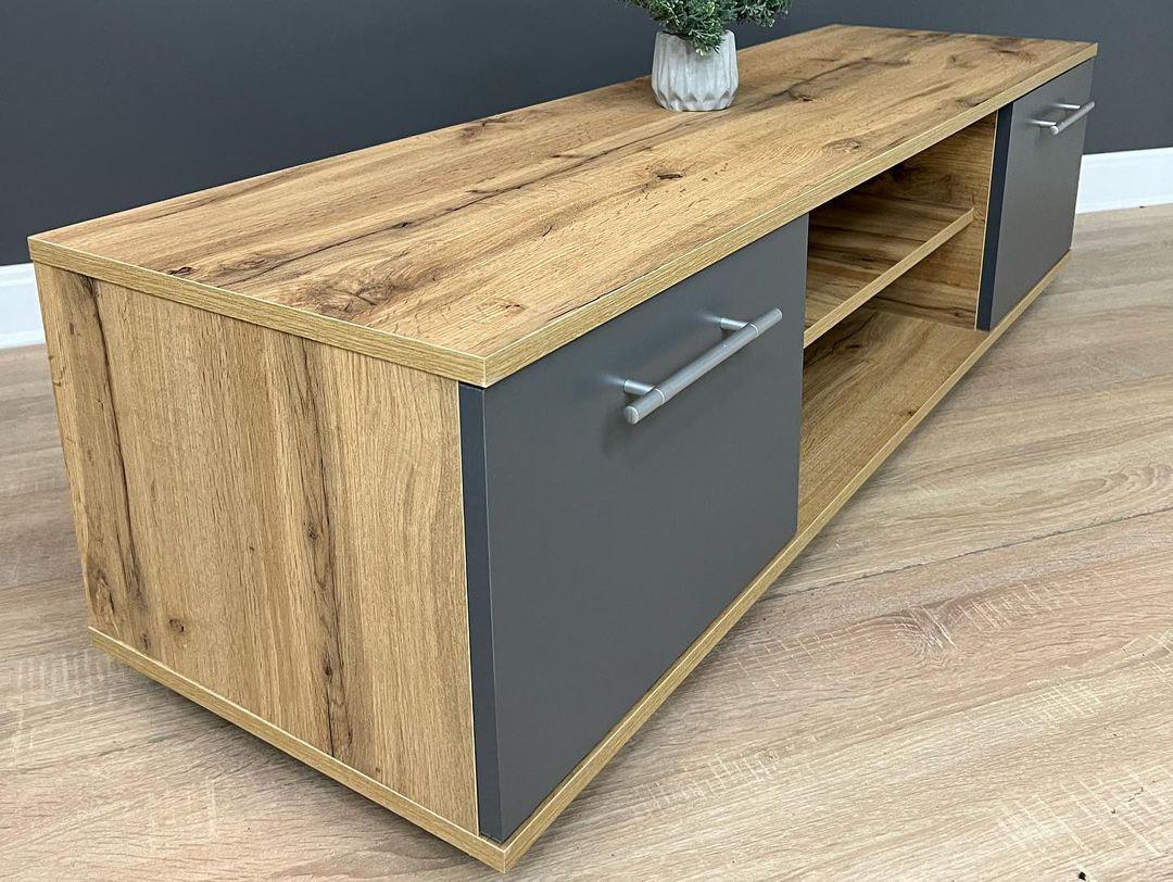 Тумба під телевізор Smart 1390х400х380 мм Дуб Аппалачі/Антрацит - фото 5
