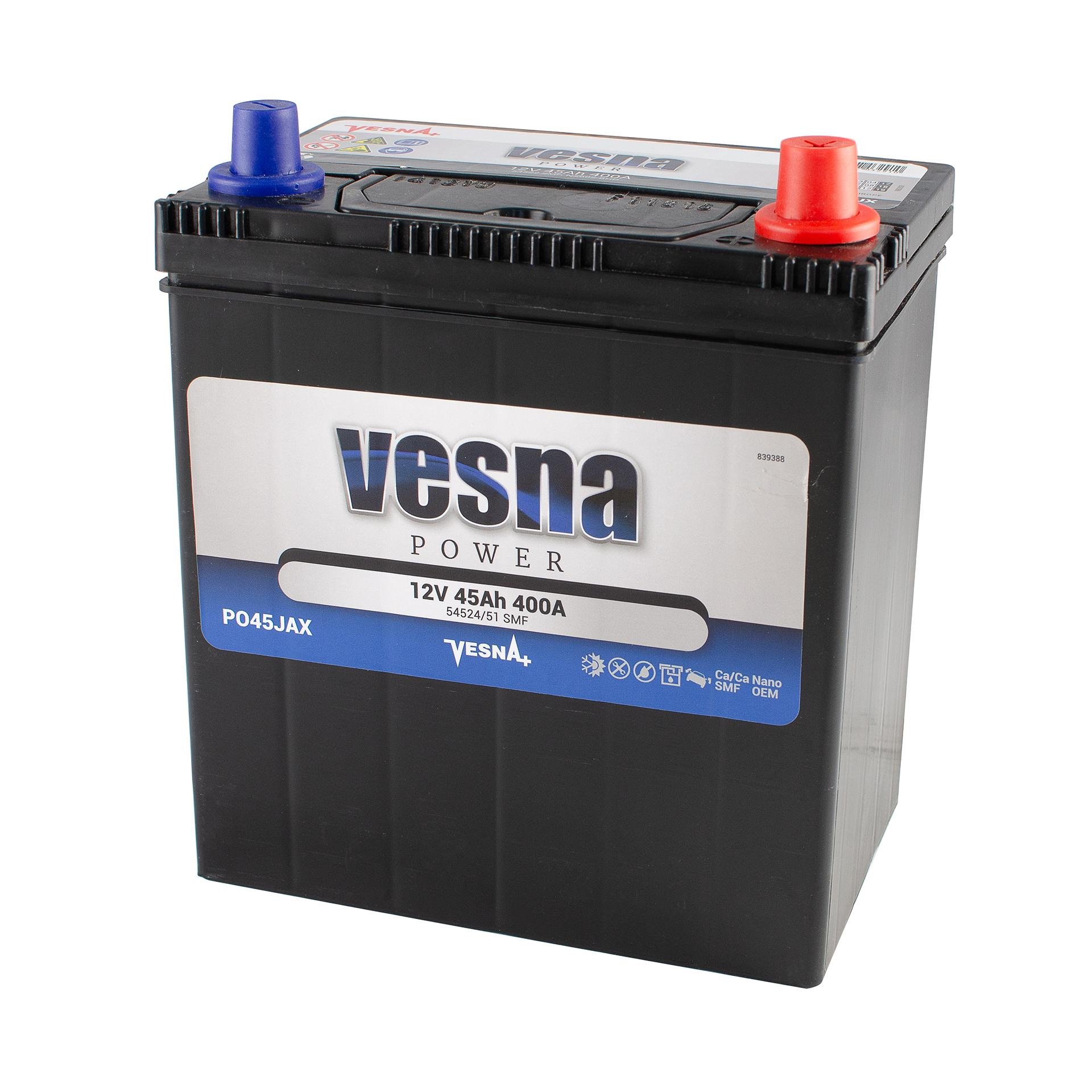 Аккумулятор Vesna Japan min 45 Ah/12V 0 плюс справа