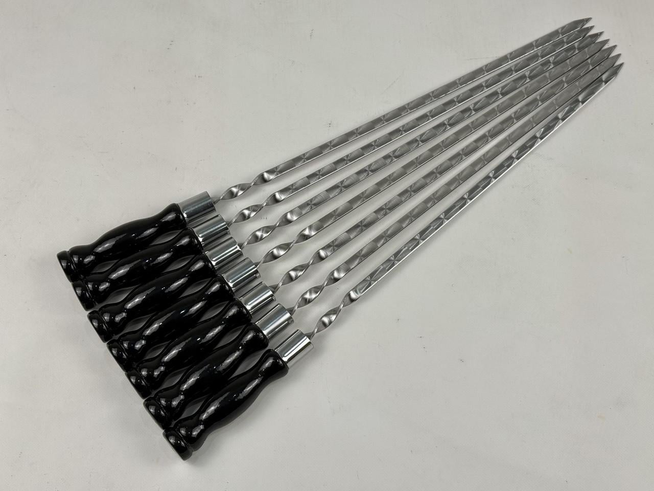 Набор шампуров GrillMaster из нержавеющей стали 3 мм ручка деревянная 62 см 7 шт. (10-164-SH-3102)