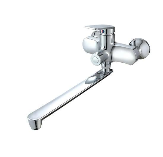 Смеситель для ванны PLAMIX Lucas-006 EURO SET со шлангом/лейкой и кронштейном Chrome (PM0710)