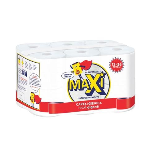 Папір туалетний Maxi двошаровий 35,1 м 12 шт. білий (009186) Папір туалетний Maxi двошаровий 35,1 м 12 шт. білий (009186)