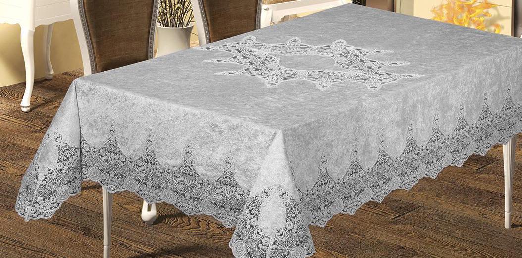 Скатерть велюровая Maison Royale 160x220 Inci Grey (CN3956) Скатерть велюровая Maison Royale 160x220 Inci Grey (CN3956)