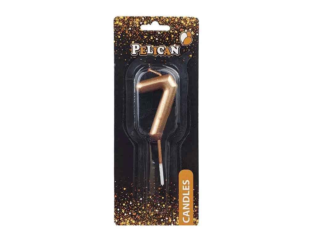 Свеча для торта Pelican 7 4,5 см Золотистый (864517)