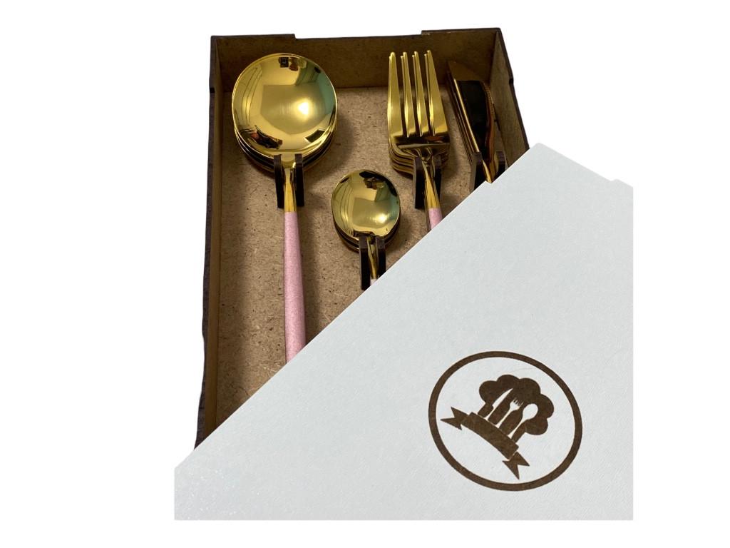 Набор столовых приборов Kitchen на 6 персон Розовый (1496764818) - фото 5 Набор столовых приборов Kitchen на 6 персон Розовый (1496764818) - фото 5