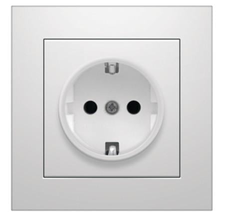 Розетка з заземлення RS16-479 White Розетка з заземлення RS16-479 White