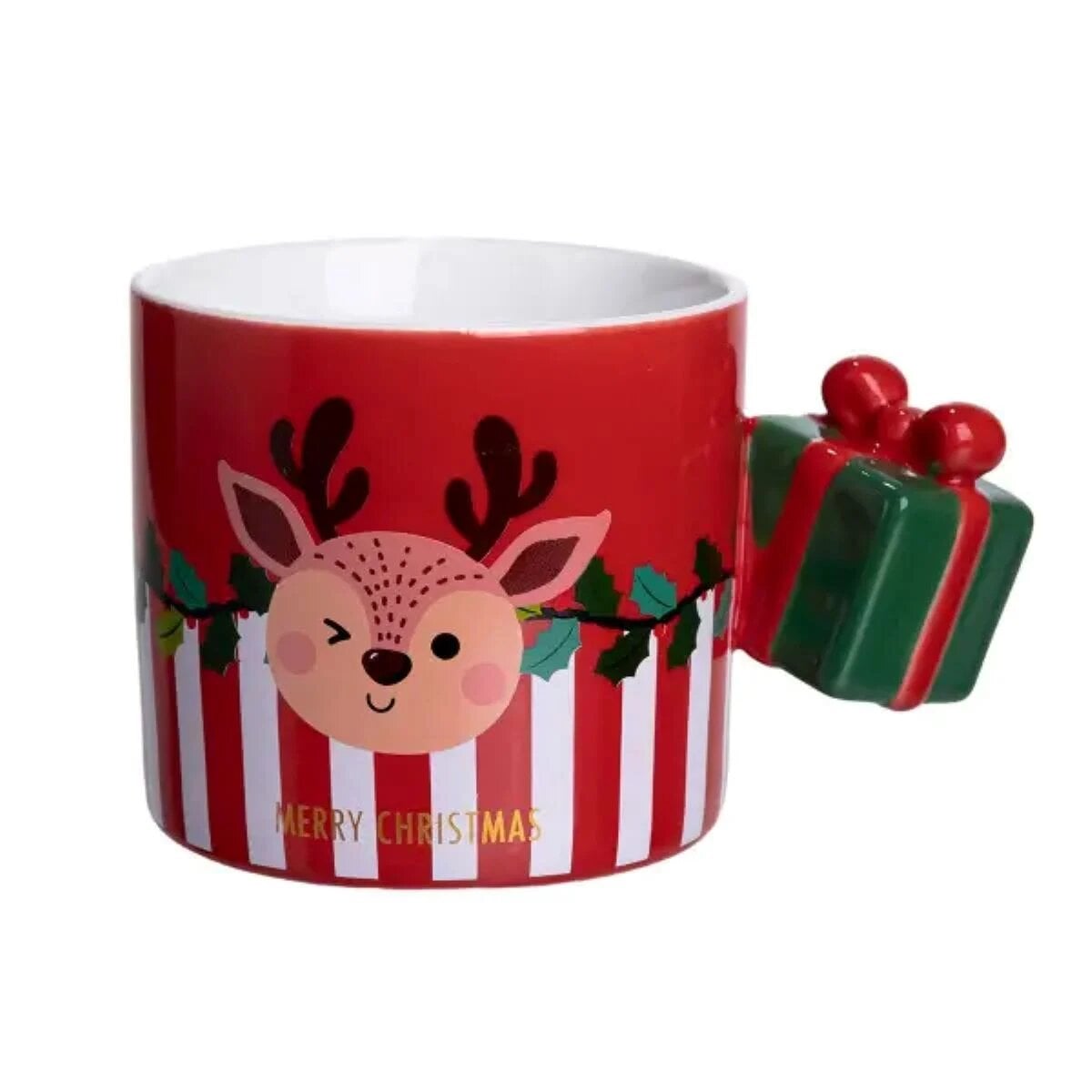 Чашка фарфоровая Merry Christmas 400 мл Красный (FM-CS-49R)