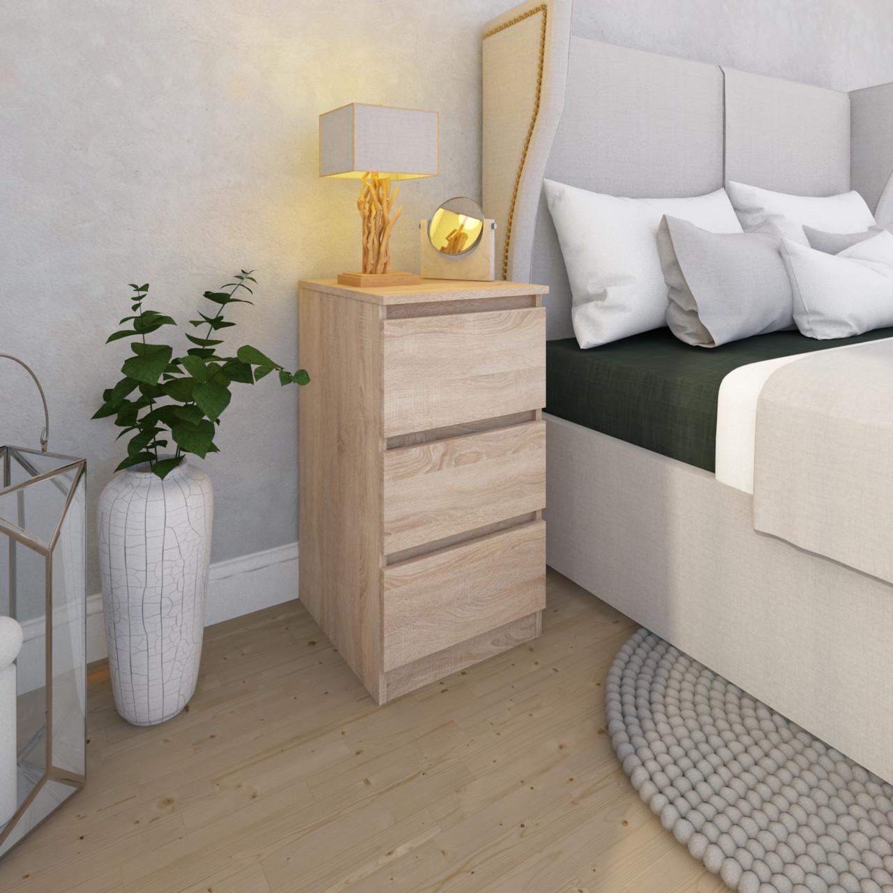 Комод MEBEX на 3 шухляди 50х40х77,4 см Дуб Сонома (VM3B500DS) - фото 1